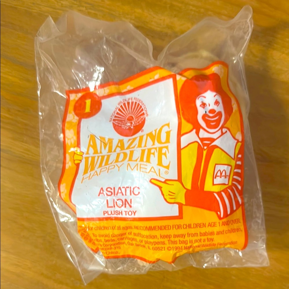 NEW 🦁VINTAGE Amazing Wildlife Happy Meal Asiatic Lion Plush Toy